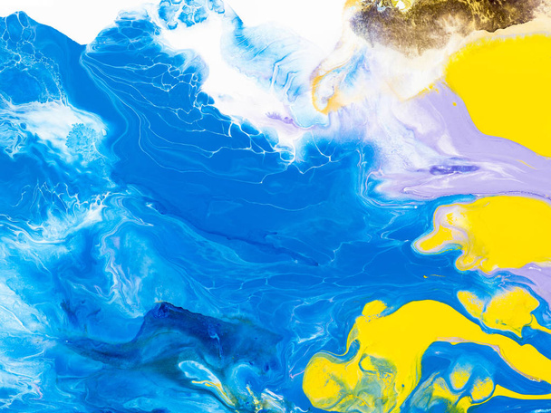 Fondo de pintura abstracta creativa azul, fragmento de la pintura, papel pintado, textura. Arte moderno. Arte contemporáneo
. - Foto, imagen