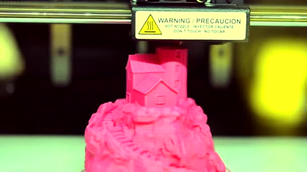 3D printer werkt. Modellering van gesmolten depositie - Video