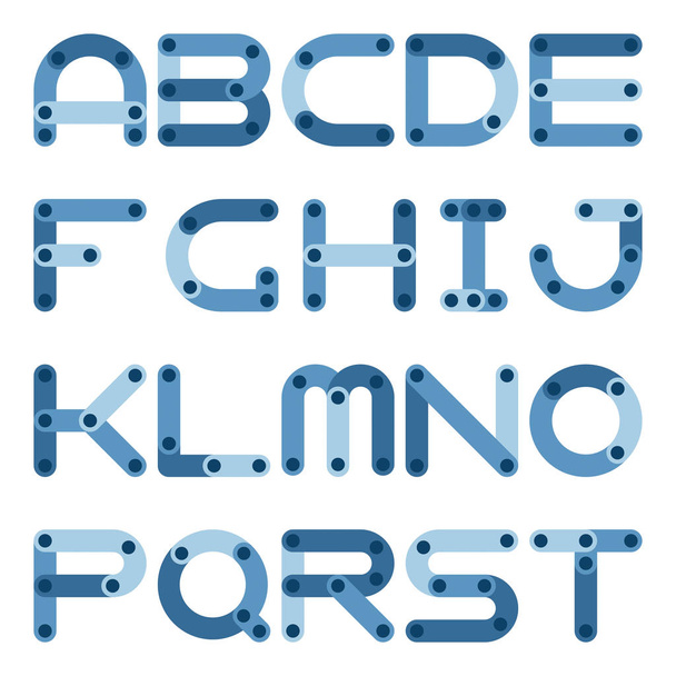 Vector flat alphabet in building kit style. - Вектор, зображення