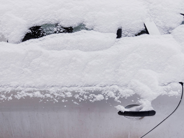 Dirty car in snow - Fotó, kép