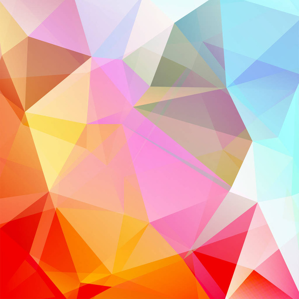 Fondo vectorial poligonal abstracto. Ilustración colorida del vector geométrico. Plantilla de diseño creativo. Azul, amarillo, rosa, rojo
. - Vector, imagen