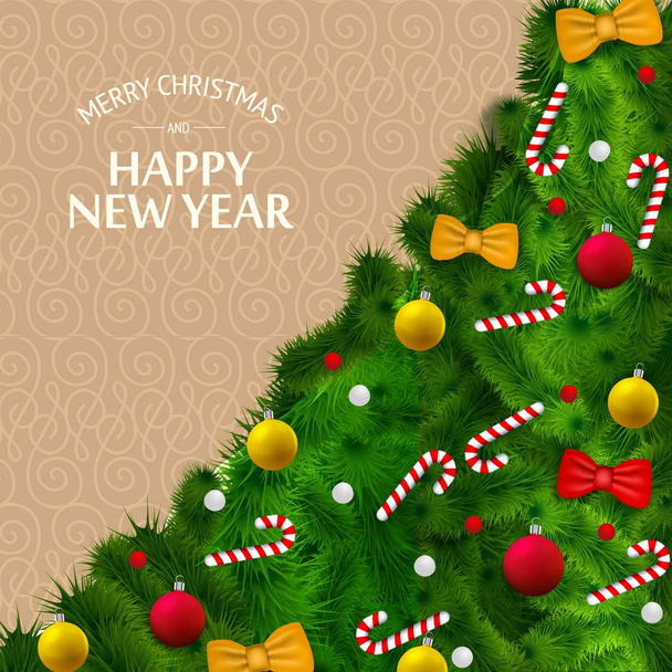 Merry Christmas Celebrating Template - Vector, Image