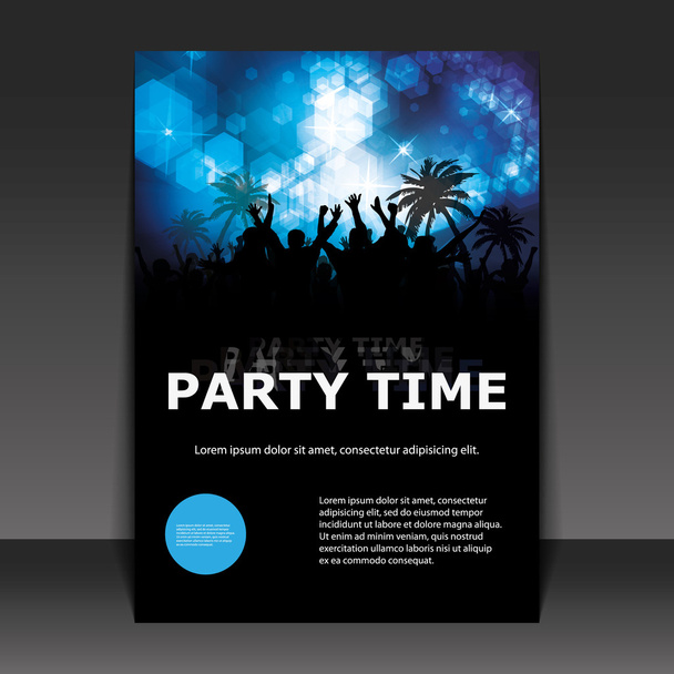Party Time - Flyer oder Cover-Design - Vektor, Bild