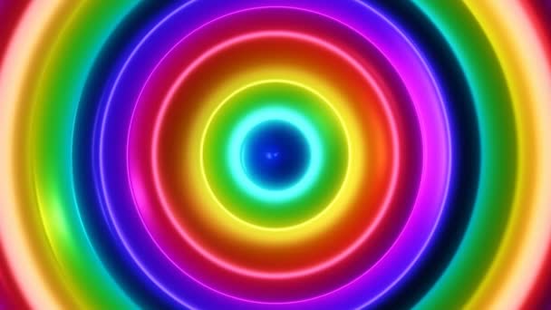 Fluxo de cores 2 / / 4k Multicolor Organic Psychedelic Video Background Loop. Círculos concêntricos coloridos finos evoluem de dentro para fora. Elegante, excêntrico e meio hipnótico. A textura tem um olhar de vidro 3D para ele
. - Filmagem, Vídeo