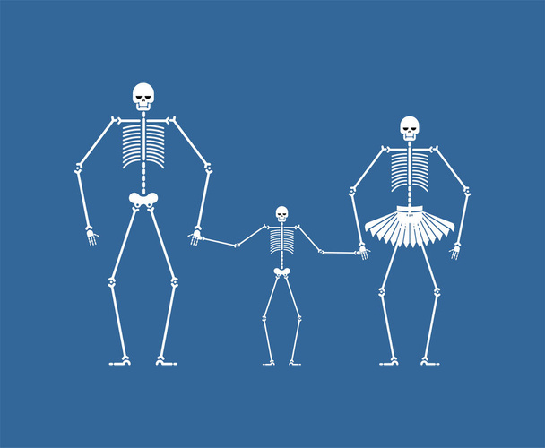 Esqueleto familiar. Pai mãe e filho. Família morta. Vector illustratio
 - Vetor, Imagem