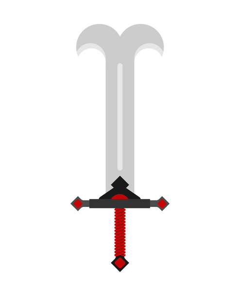 Espada bárbara aislada. guerrero glaive. Sable de hoja antigua. Arma de corte Caballero vector ilustración
 - Vector, imagen