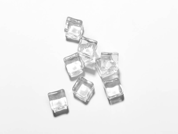 Ice cubes on white background - Foto, imagen