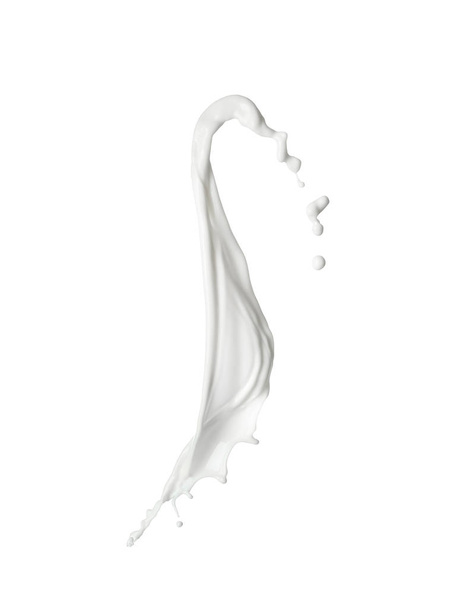 Plons melk op witte achtergrond - Foto, afbeelding