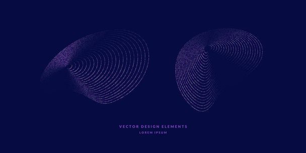 Vector abstract background with dynamic waves, line and particles. - Vector, Image