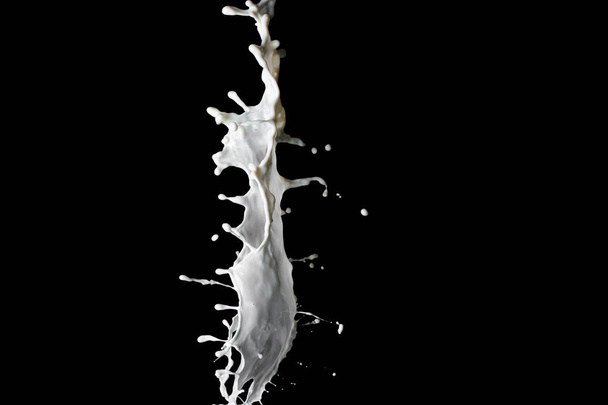 Splash of milk on black background - Valokuva, kuva