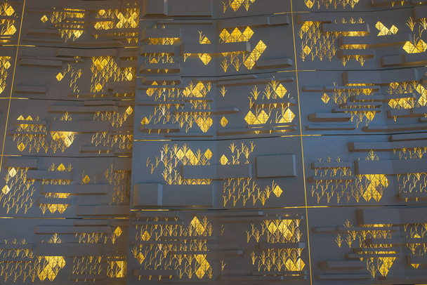 Osvětlená Nástěnná dekorace v hotelové hale - Fotografie, Obrázek