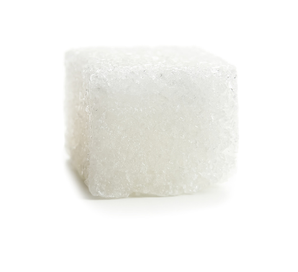 Zucchero Cubo su sfondo bianco - Foto, immagini