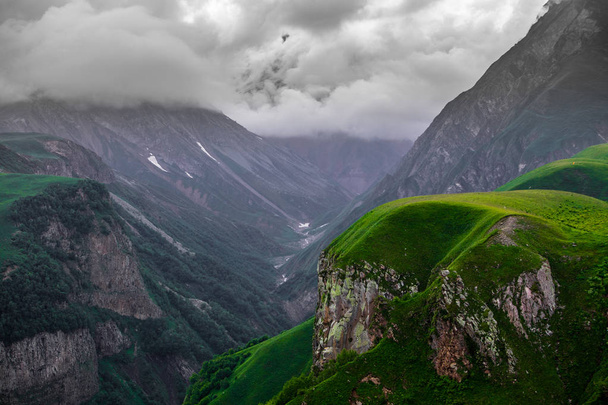 Summer view on georgia mountains. Discover the world of beauty concept - 写真・画像