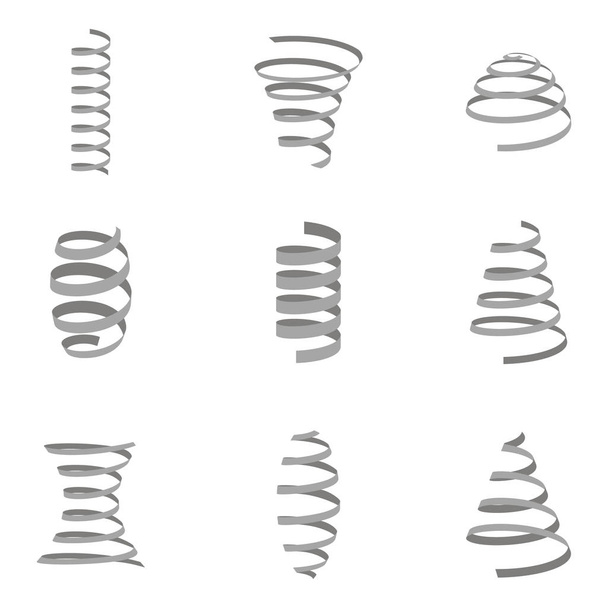 Conjunto de ícones monocromáticos com molas para o seu design
 - Vetor, Imagem