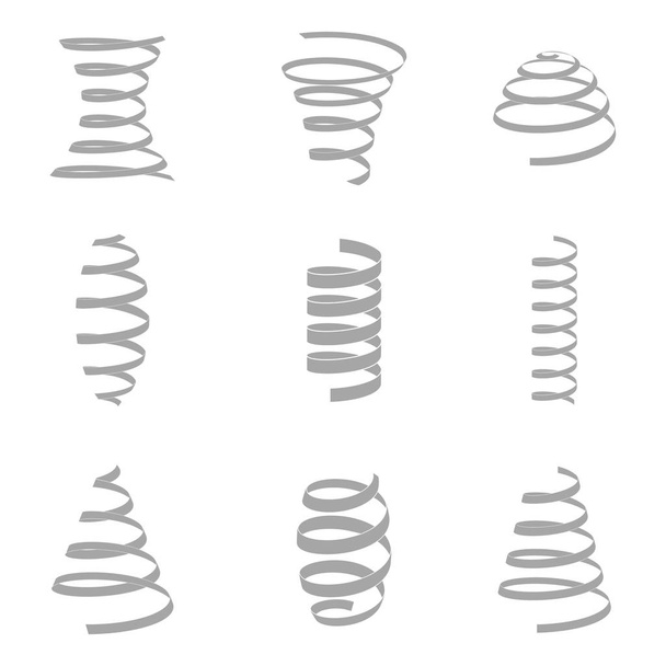 set of monochrome icons with Springs for your design - Vector, Image