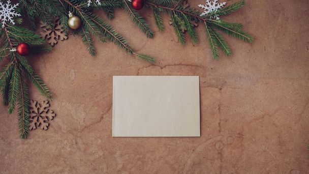 Natal festivo cartão de saudação e decorações
  - Foto, Imagem
