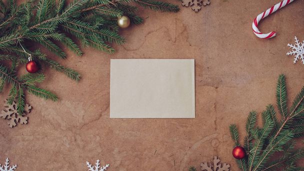 Natal festivo cartão de saudação e decorações
  - Foto, Imagem