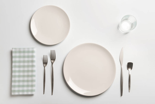 Beautifully served table on white background - Valokuva, kuva