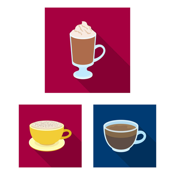 Vector design of cup and coffe icon. Collection of cup and top  stock symbol for web. - Vettoriali, immagini