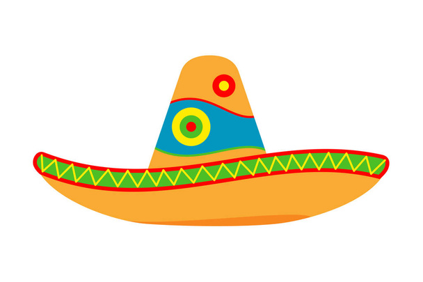 Colorful cartoon mexican hat. - Vector, Image