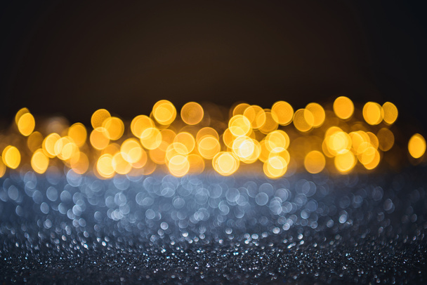 selective focus of blurred sparkling lights and bokeh - Photo, Image