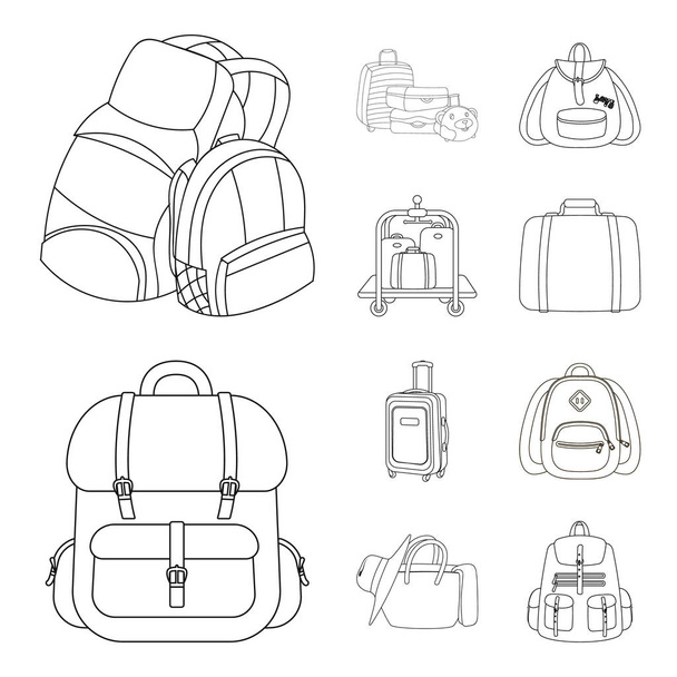 Vector design of  and backpack icon. Set of  and pack vector icon for stock. - Vettoriali, immagini