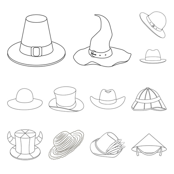 Vector design of hat and cap sign. Collection of hat and model stock vector illustration. - Vektor, kép
