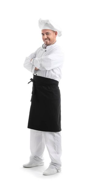Portrait of male chef on white background - Valokuva, kuva