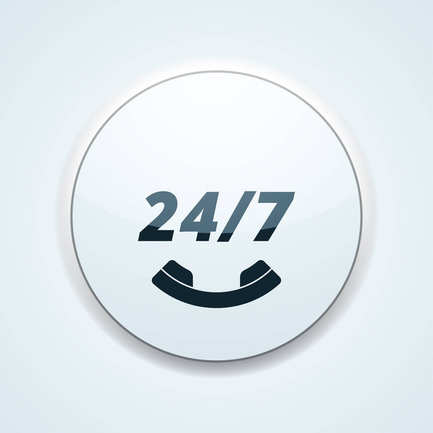 Καλέστε το κέντρο υποστήριξης πελατών για 24 ώρες εικονίδιο, εικονογράφηση διάνυσμα - Διάνυσμα, εικόνα