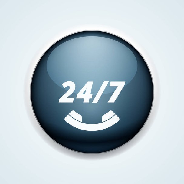 atención al cliente centro de llamadas para 24 horas icono, ilustración de vectores
 - Vector, Imagen