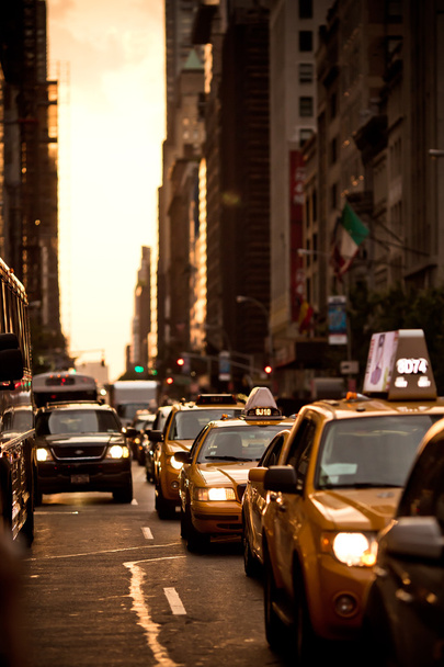 Yellow taxis in New York - Valokuva, kuva