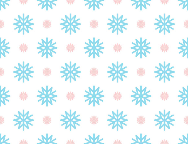 Set vector grote en malentky sneeuwvlokken. Vector illustratie naadloze patroon. Platte ontwerp - Vector, afbeelding