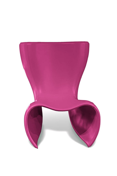 Современное элегантное розовое кожаное кресло на белом фоне
 - Фото, изображение
