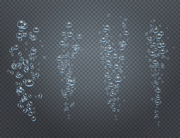 Onderwater bubbels realistisch Set - Vector, afbeelding