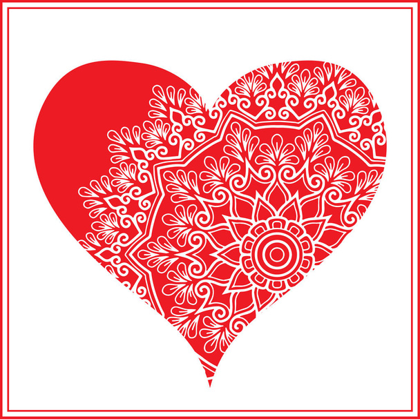Valentines day vector clip art red greeting card with white paper heart design holiday - ベクター画像
