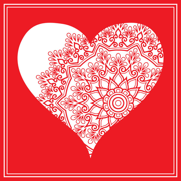 Valentines day vector clip art red greeting card with white paper heart design holiday - Вектор, зображення