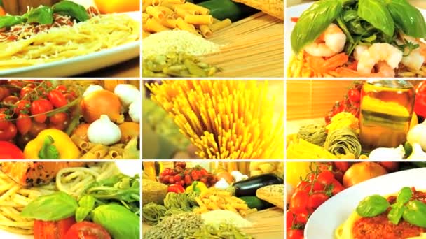 montage van het eten van moderne gezonde levensstijl - Video