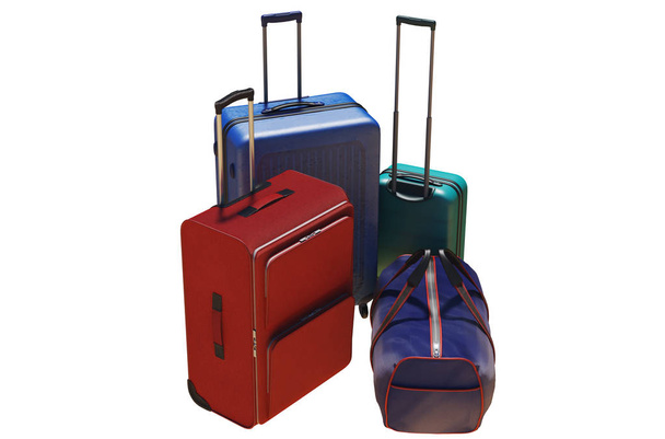 travel bags with Luggage as a symbol of travel and tourism concept 3d render - Foto, immagini