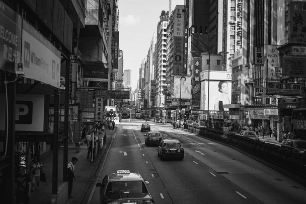Hong Kong edifícios e arqutitecture, imagem em preto e branco
  - Foto, Imagem