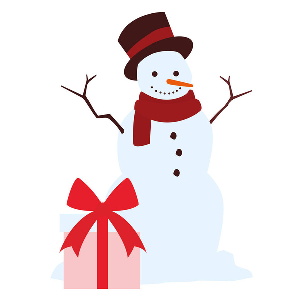 Navidad muñeco de nieve icono
 - Vector, Imagen