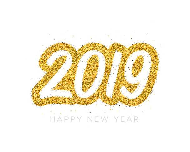 Neujahrsgrußkarte 2019 mit Kalligrafie - Vektor, Bild