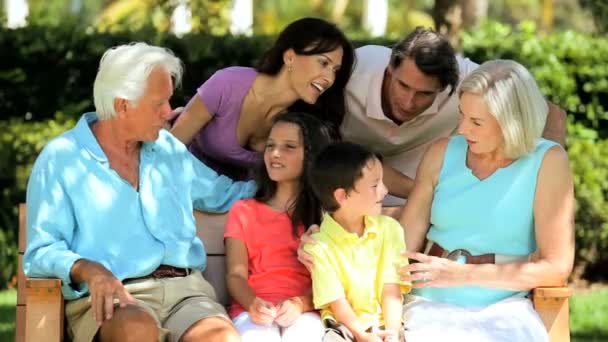 Hrdý prarodiče s dětmi & vnoučata - Záběry, video