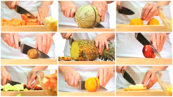 montage van vers fruit voorbereiding - Video