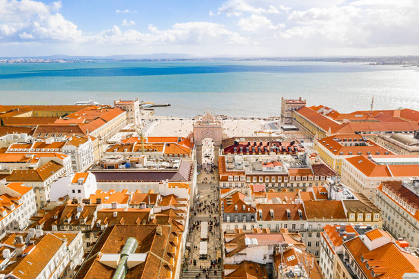 Lisbon cityscape, view of the old town Alfama, Portugal, panorama - Фото, зображення