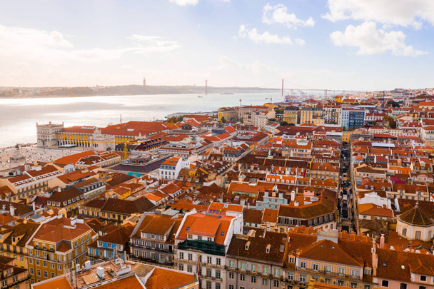 Lisbon cityscape, view of the old town Alfama, Portugal, panorama - Фото, изображение