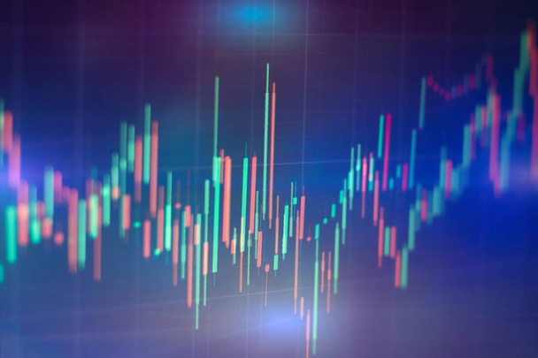 Grafico di business del mercato azionario sullo schermo digitale.Mercato Forex, mercato dell'oro e mercato del petrolio greggio - Foto, immagini