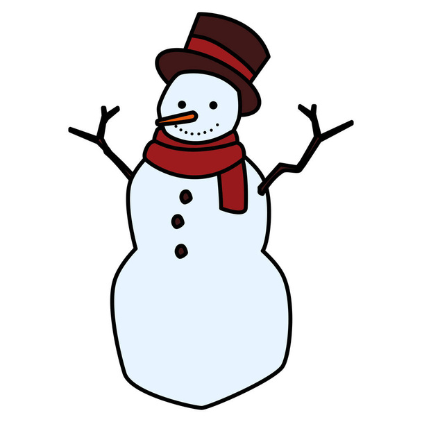 christmas snowman pictogram - Vector, afbeelding