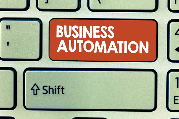 Conceptuele handschrift tonen Business Automation. Zakelijke foto presentatie voor digitale transformatie Gestroomlijnd voor eenvoud - Foto, afbeelding