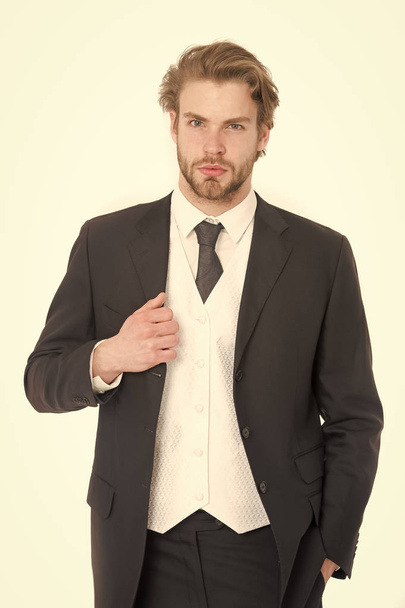 Man in formal outfit isolated on white. - Fotó, kép