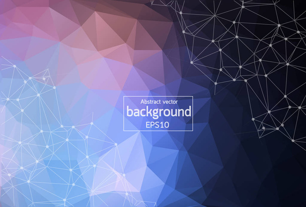 Abstract Polygonal Space Red and Blue Background with Connecting Dots and Lines | EPS10 Vector Illustration - Vector, Image